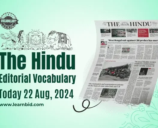 the hindu vocabulary 22 august 2024