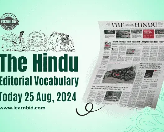 the hindu vocabulary 25 august 2024