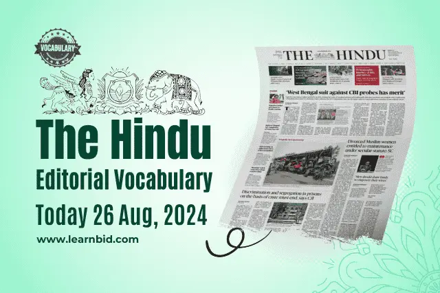 the hindu vocabulary 26 august 2024